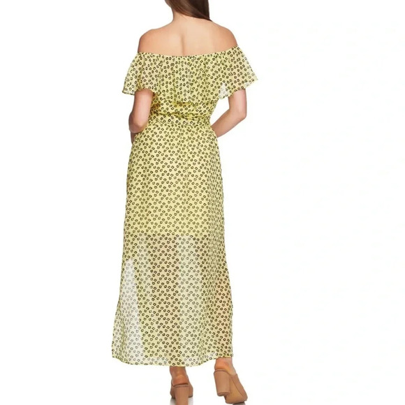 1. State Off the Shoulder Floral Print Maxi Dress Yellow Size S NWT - Picture 3 of 15